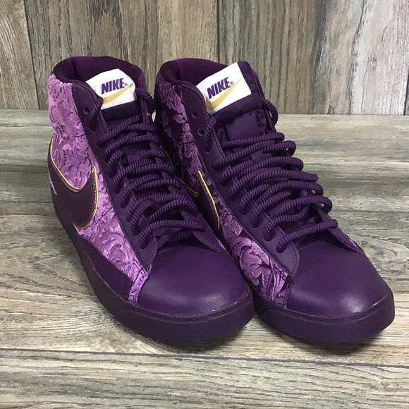 Nike Shoes - NEW Nike Blazer Mid Metallic Gold Purple